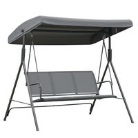 HOLLYWOODSCHAUKEL DE-15224 3-Sitzer mit verstellbarem Dach Grau - Grau, Metall (118/159/175cm) - ComfortXL