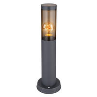 LED SOCKELLEUCHTE Edelstahl Grau Rauchoptik - Grau, Metall (12.7/12.7/45cm) - Globo Lighting