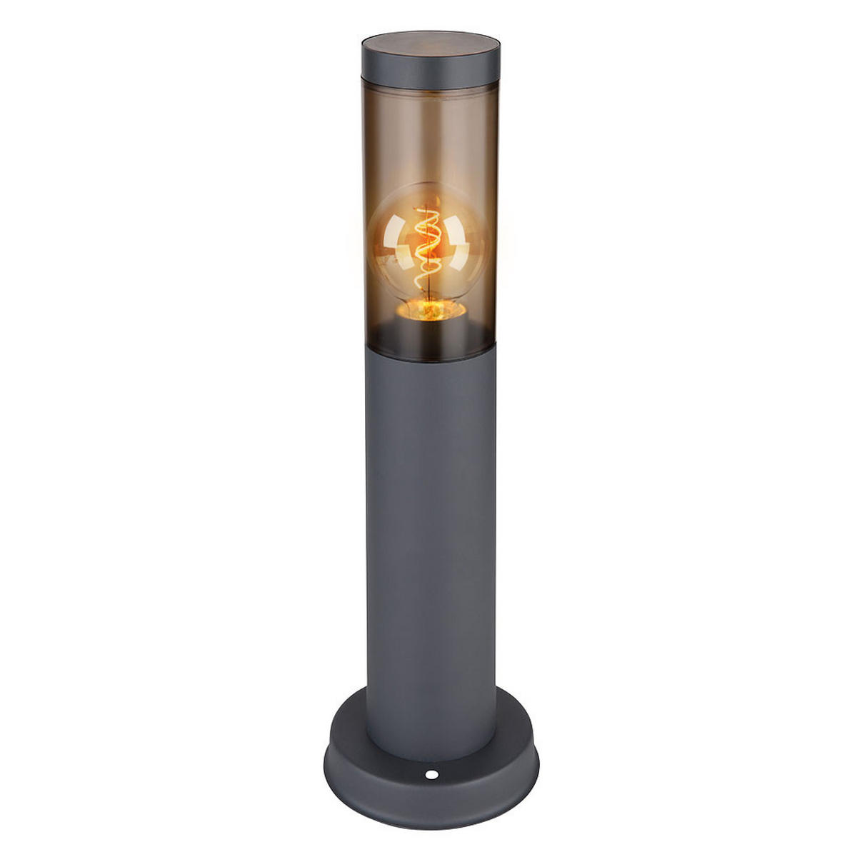 LED SOCKELLEUCHTE Edelstahl Grau Rauchoptik - Grau, Metall (12.7/12.7/45cm) - Globo Lighting