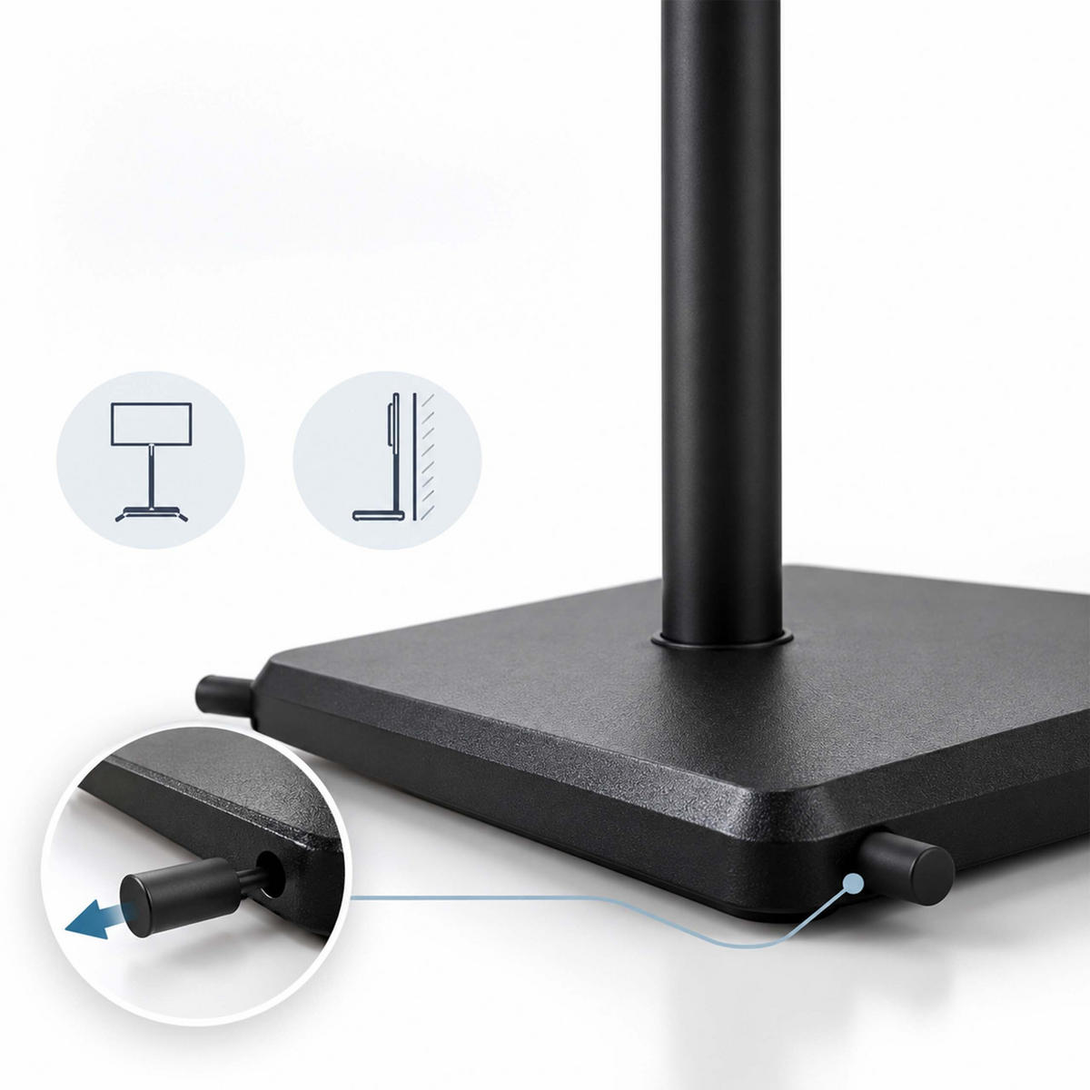 TV-BODENSTÄNDER Schwarz höhenverstellbar 32 bis 60 Zoll - Schwarz, Holzwerkstoff/Metall (42.5/139.5/32.5cm) - Relaxdays