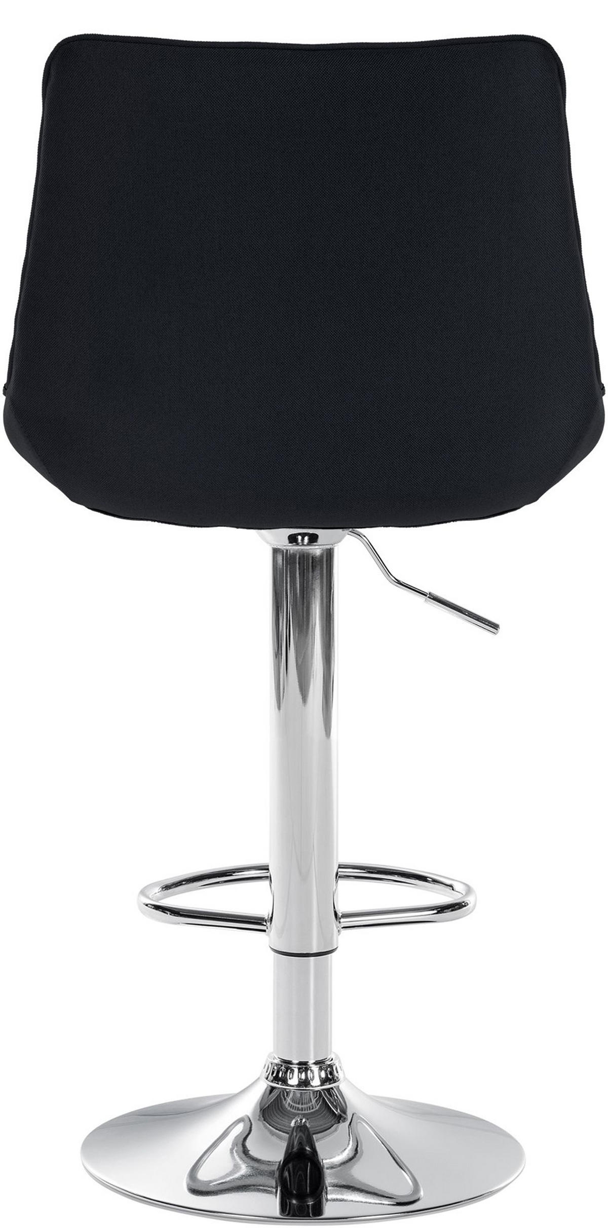 BARHOCKER Tolor Stoff chrom schwarz - Chromfarben/Schwarz, Textil/Metall (49.5/112/50cm) - TPFLiving