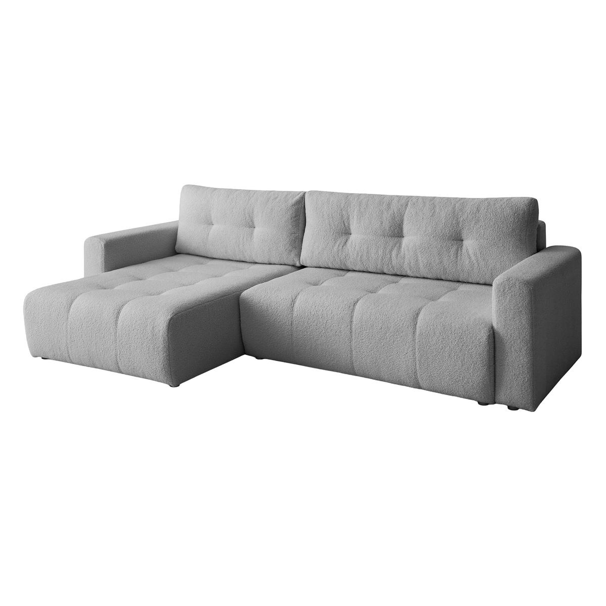 ECKSOFA WALONGO mit Schlaffunktion, Hellgrau - Hellgrau, Textil (261/143cm) - Fedve