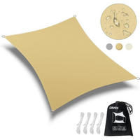 SONNENSEGEL Set 3x4 m wasserdicht UV Schutz Sand - Sandfarben, Textil (3/4cm)