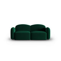 SOFA Blair aus Samt flaschengrün 2 Sitzplätze - Dunkelgrün, Textil (87/80/194cm) - Micadoni