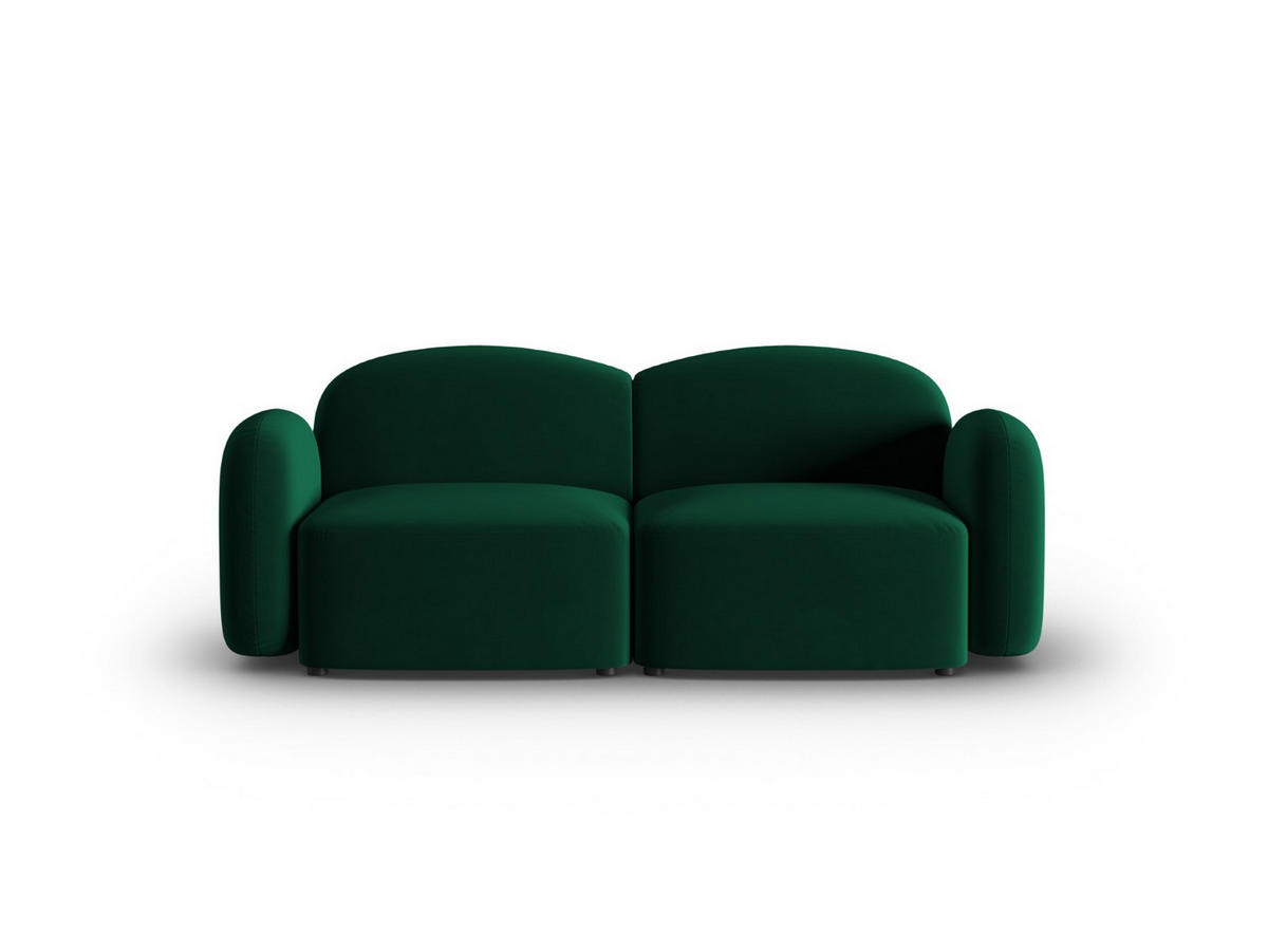 SOFA Blair aus Samt flaschengrün 2 Sitzplätze - Dunkelgrün, Textil (87/80/194cm) - Micadoni