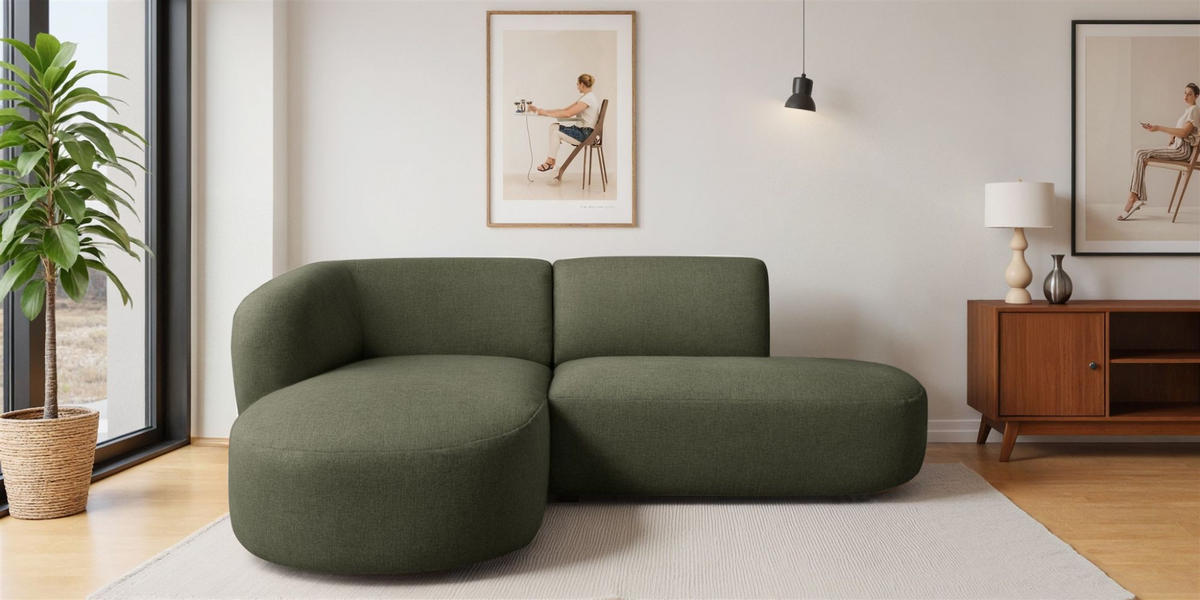 ECKSOFA Babette - Grün, Holzwerkstoff/Textil (188/242cm) - Fun Möbel