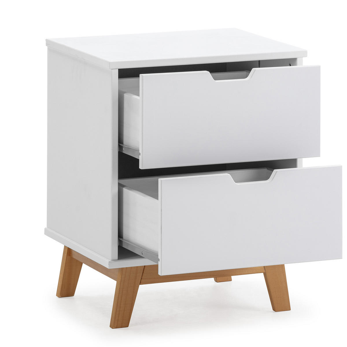 NACHTTISCH Miranda 2 Schubladen Weiß - Weiß, Holz (43/52/35cm) - VS Venta-stock