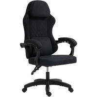 CHEFSESSEL Stoff Schwarz/Schwarz - Schwarz, Kunststoff/Textil (65/123/65cm) - CLP