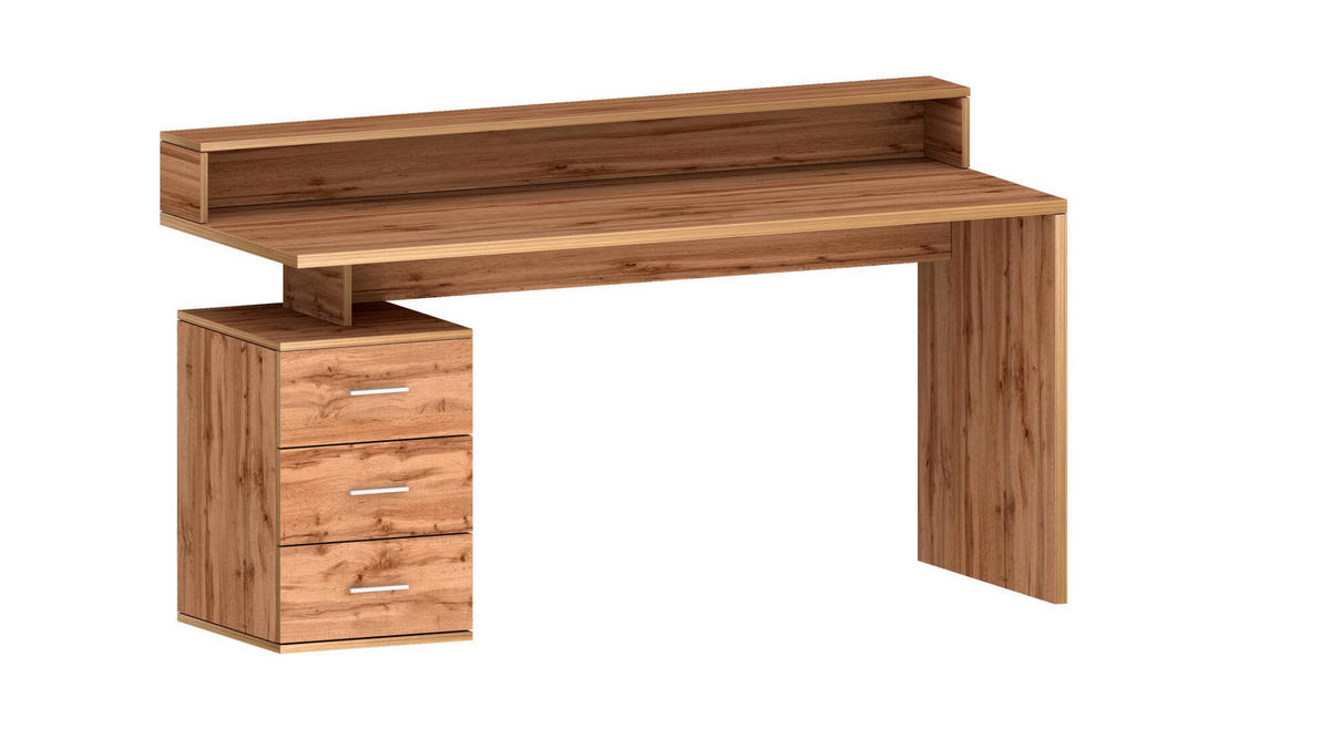 SCHREIBTISCH Eiche 90/160/60 cm - Braun, Holzwerkstoff (90/160/60cm) - DMORA