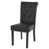 ESSZIMMERSTUHL 2er-Set gepolstert 98x47x62cm Sitzhöhe 42cm Nieten Kunstleder dunkle Beine Schwarz - Schwarz, Kunststoff (47/98/62cm) - CHEFGASTRO