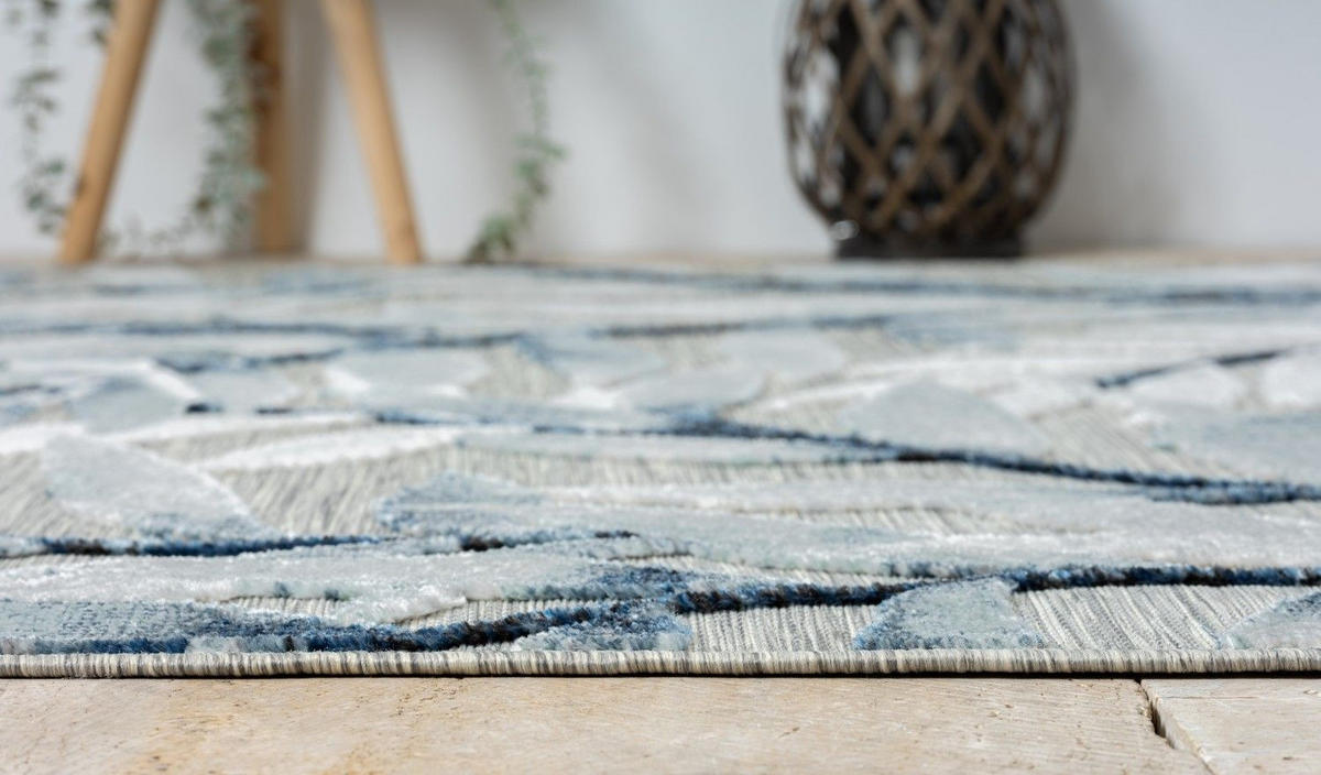OUTDOORTEPPICH Laurel II Blaugrau,Hellgrau,Anthrazit 80/150 cm - Blaugrau, Textil (80/150cm) - My-Rug