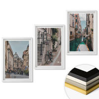 WANDBILDER 3er-Set - 40x60 cm Weißer Rahmen - Venedigs Wasserstraßen - Weiß, Kunststoff (40/60cm) - ArtPrintCave