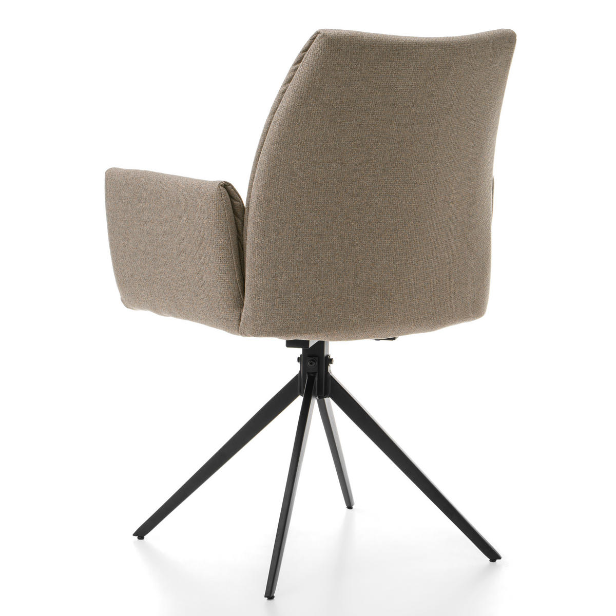 STUHL PRATO gepolstert mit Steppung - dunkelbeige - Chenille - Beige/Schwarz, Textil/Metall (60/89/63cm) - NEW HOME