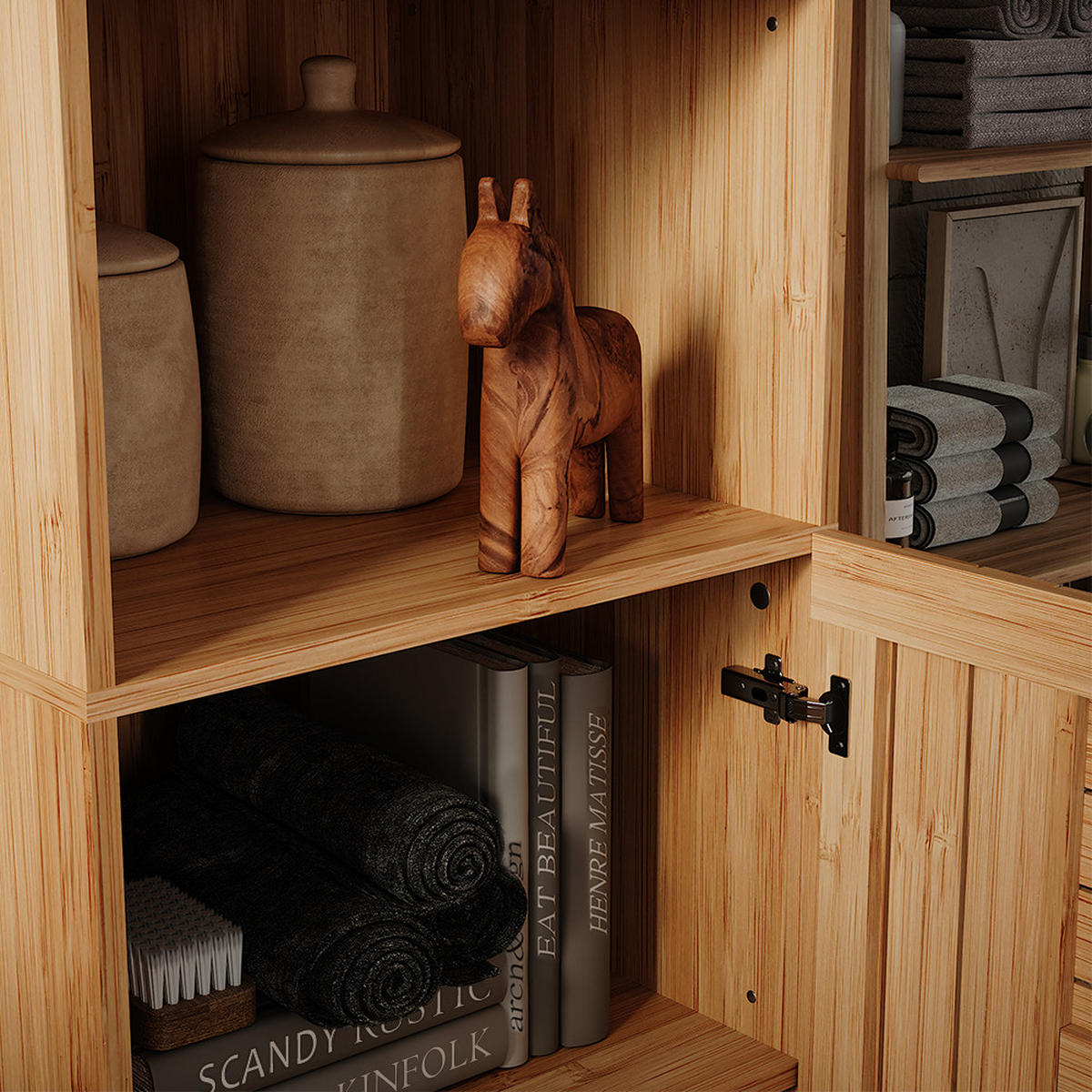 KÚPEĽŇOVÁ SKRINKA Lucie Bambus - zelená, kompozitné drevo (40/177/36cm) - Vicco