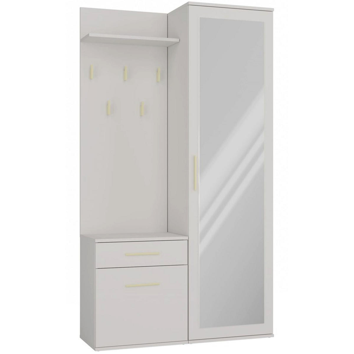FLURMÖBEL-SET Duvio Greige - Taupe/Silberfarben, Holzwerkstoff/Kunststoff (100/35/180cm) - Selsey