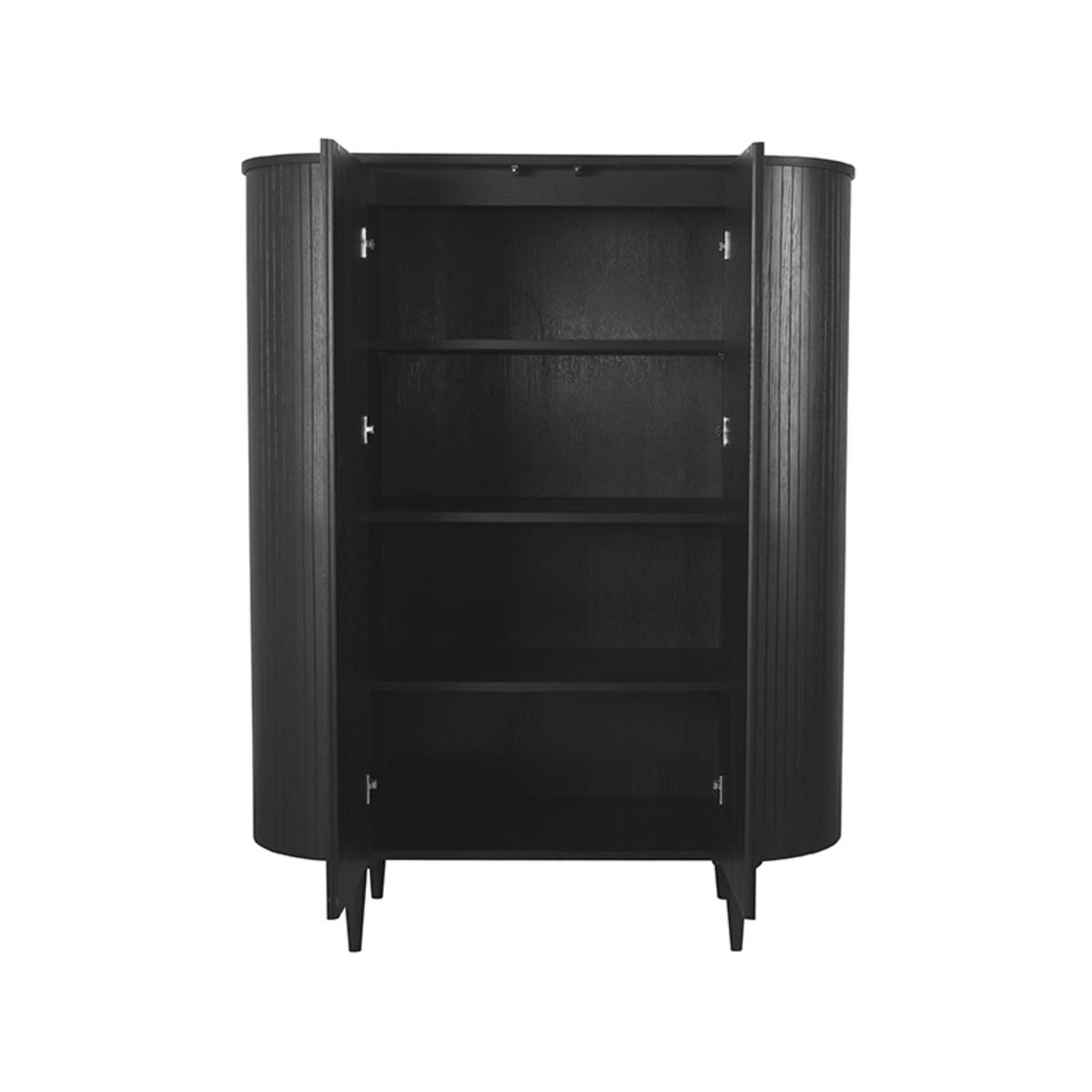 SCHRANK Oliva Schwarz 47/125/158 cm - Schwarz, Holz (125/158/47cm) - LABEL51
