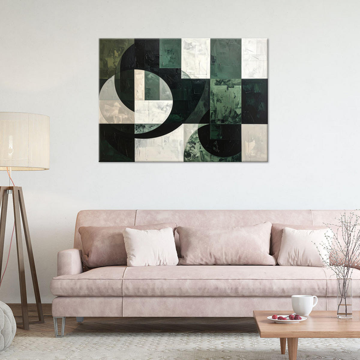 LEINWANDBILD 3D und geometrisch 60x40cm - Grün, Textil (60/40cm) - Feeby