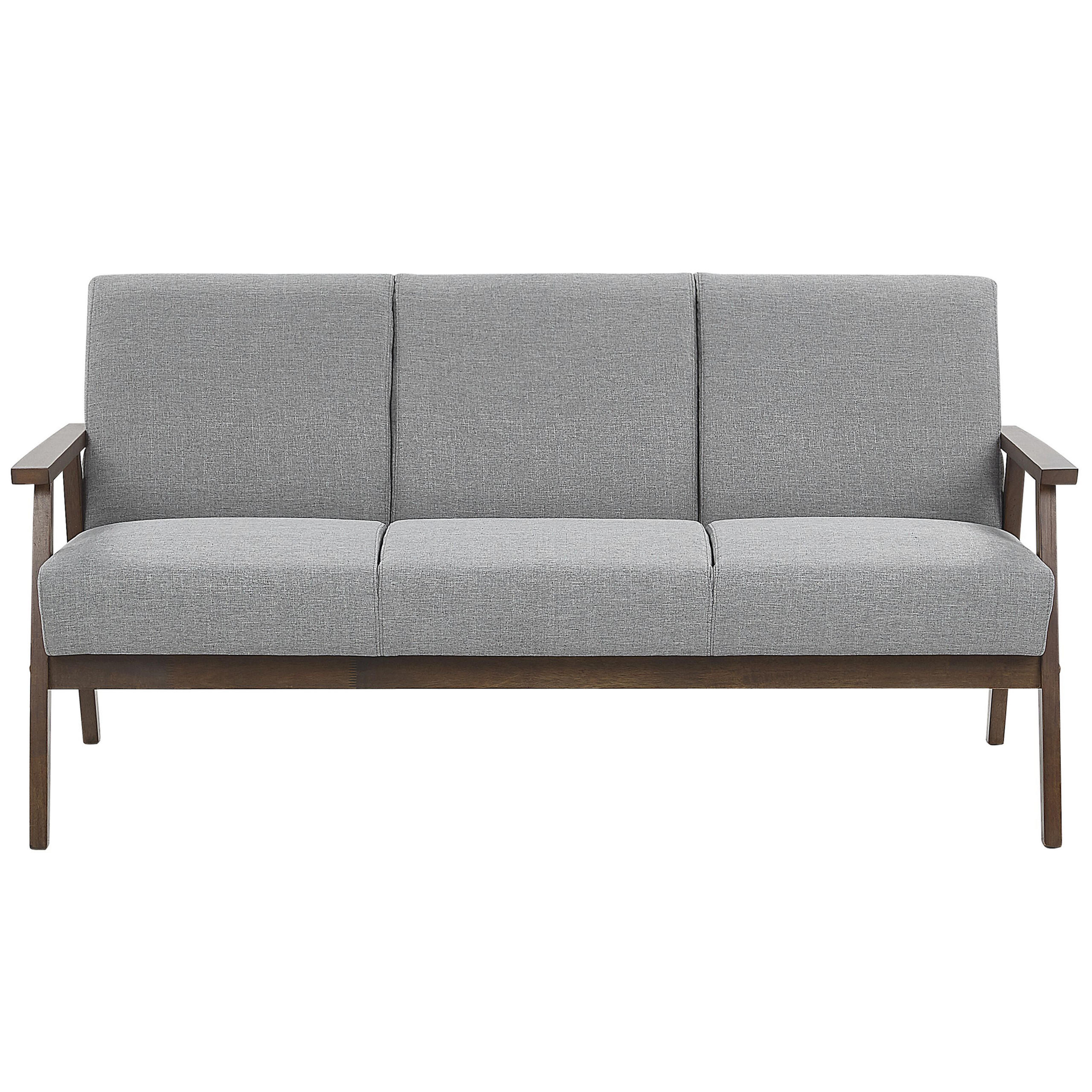 3-SITZER-SOFA Polsterbezug Grau Asnes - Hellgrau, Textil (158/80/80cm) - Beliani