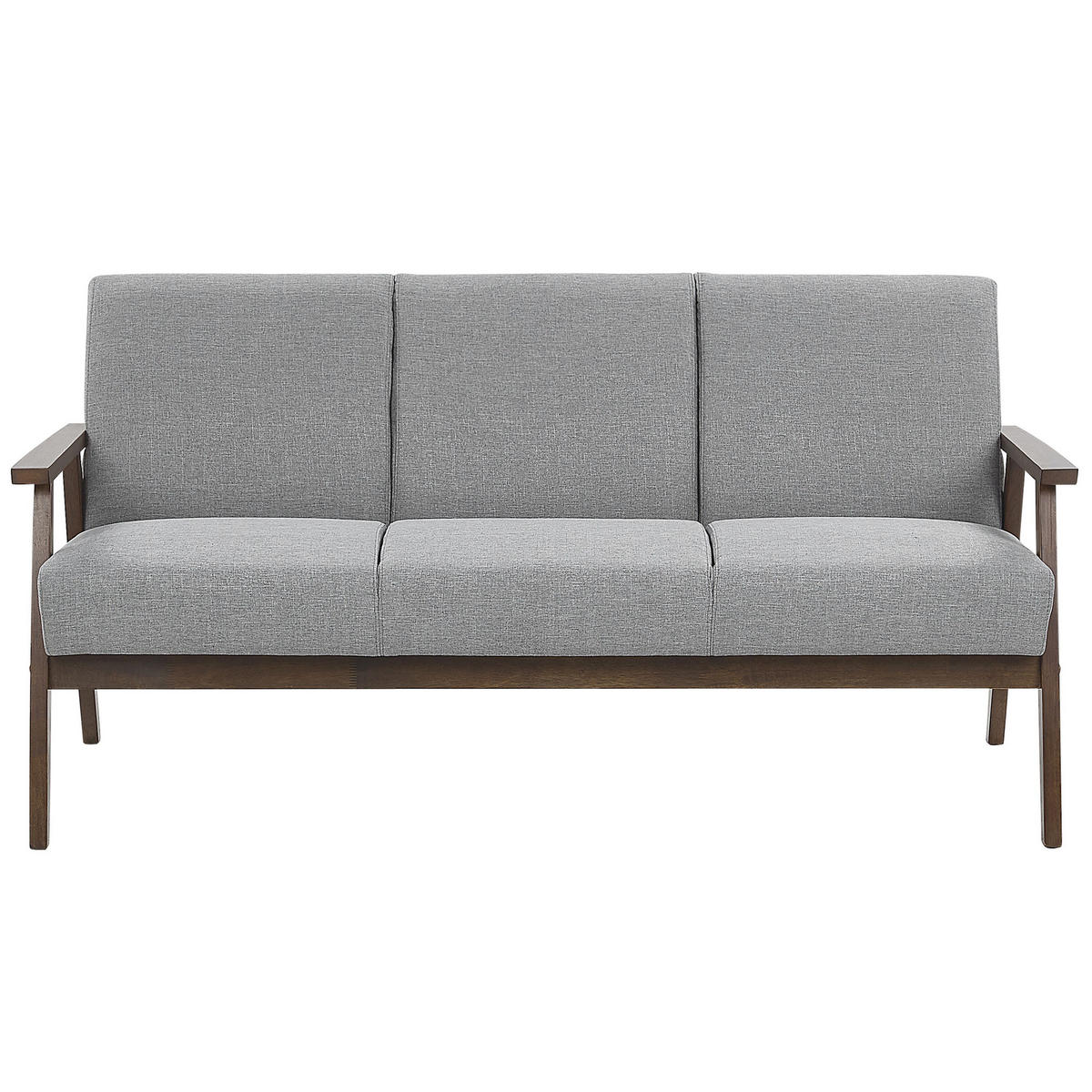 3-SITZER-SOFA Polsterbezug Grau Asnes - Hellgrau, Textil (158/80/80cm) - Beliani