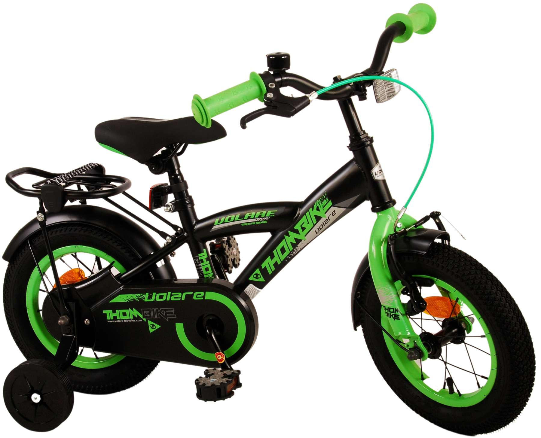 KINDERFAHRRAD Thornbike - Jungen - 12 Zoll - Rücktritt + Handbremse - Schwarz/Grün - Schwarz/Grün, Metall (45cm) - TPFSports