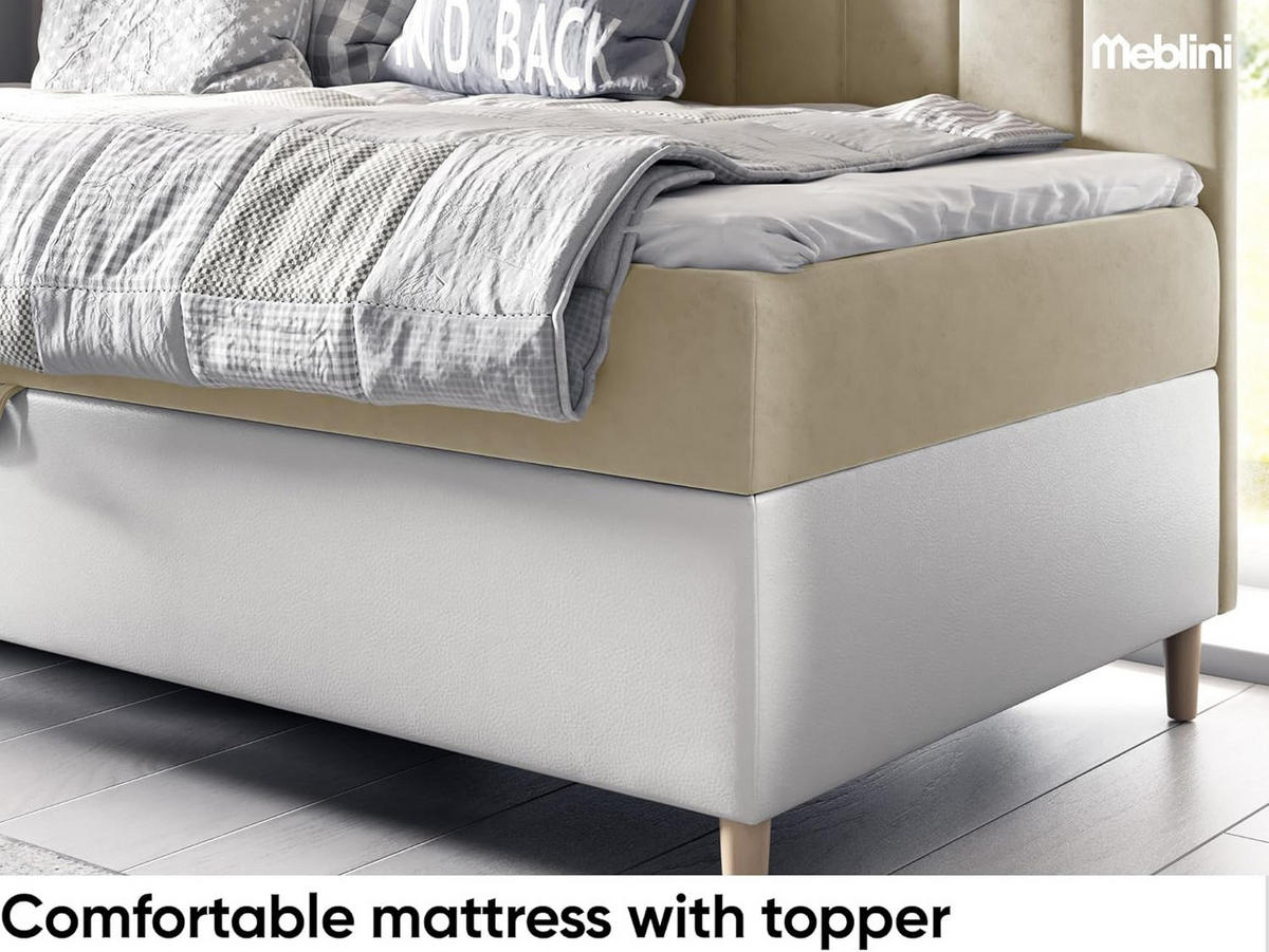 KINDERBETT MAYA 2 - Beige/Weiß, Holzwerkstoff (92/202cm) - Meblini