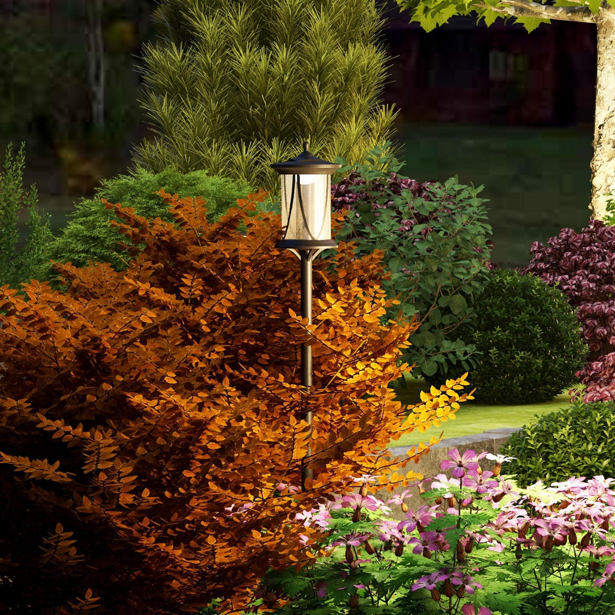 GARTENLATERNE, Schwarz, ABS, Polycarbonate - Schwarz, Kunststoff (17/17/127cm) - Outsunny