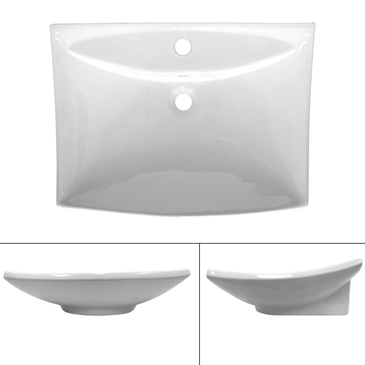 WASCHBECKEN - Weiß, Keramik (46/16.5/60.5cm) - ECD-Germany