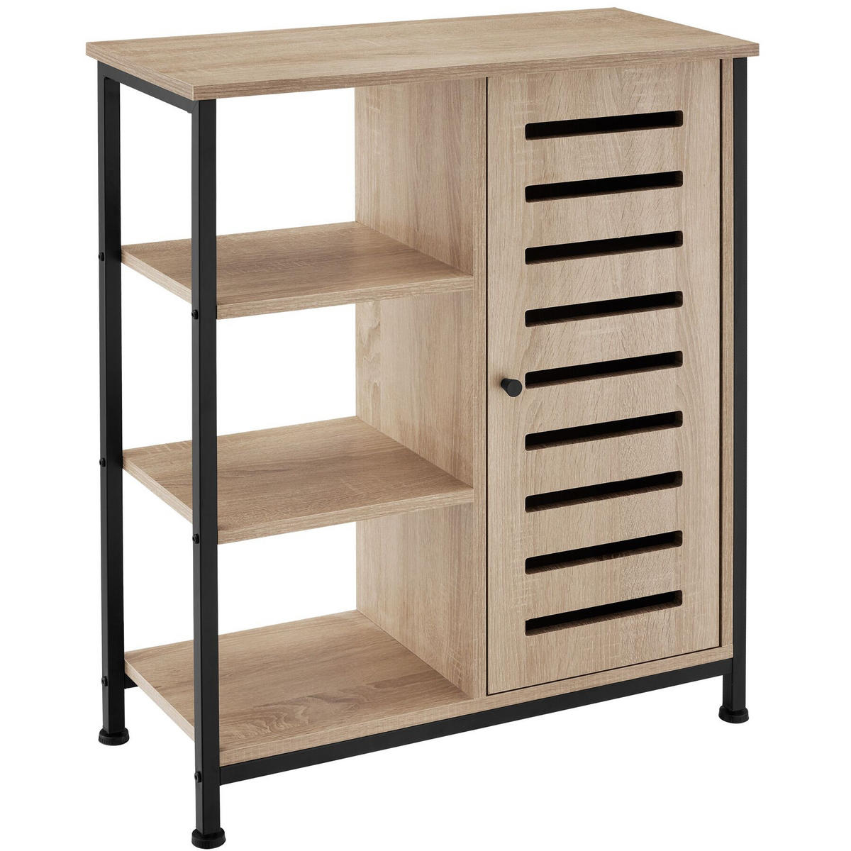 SIDEBOARD ,mit höhenverstellbaren Kunststofffüßen, 70 x 32 x 82 cm,Industrial Holz hell, Eiche Sonoma - Naturfarben, Holzwerkstoff (32/82/71cm) - tectake