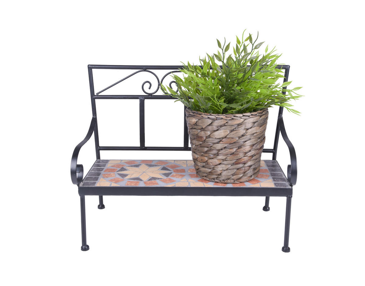 BLUMENBANK Sarah Keramik Schwarz 30x19x39,5cm - Schwarz, Keramik (19/30/39.5cm) - DELUKE