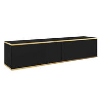 LOWBOARD VENEZIA 135x32x30 cm mit 2 Türen Schwarz - Schwarz, Holzwerkstoff (135/30/32cm) - MASSENO