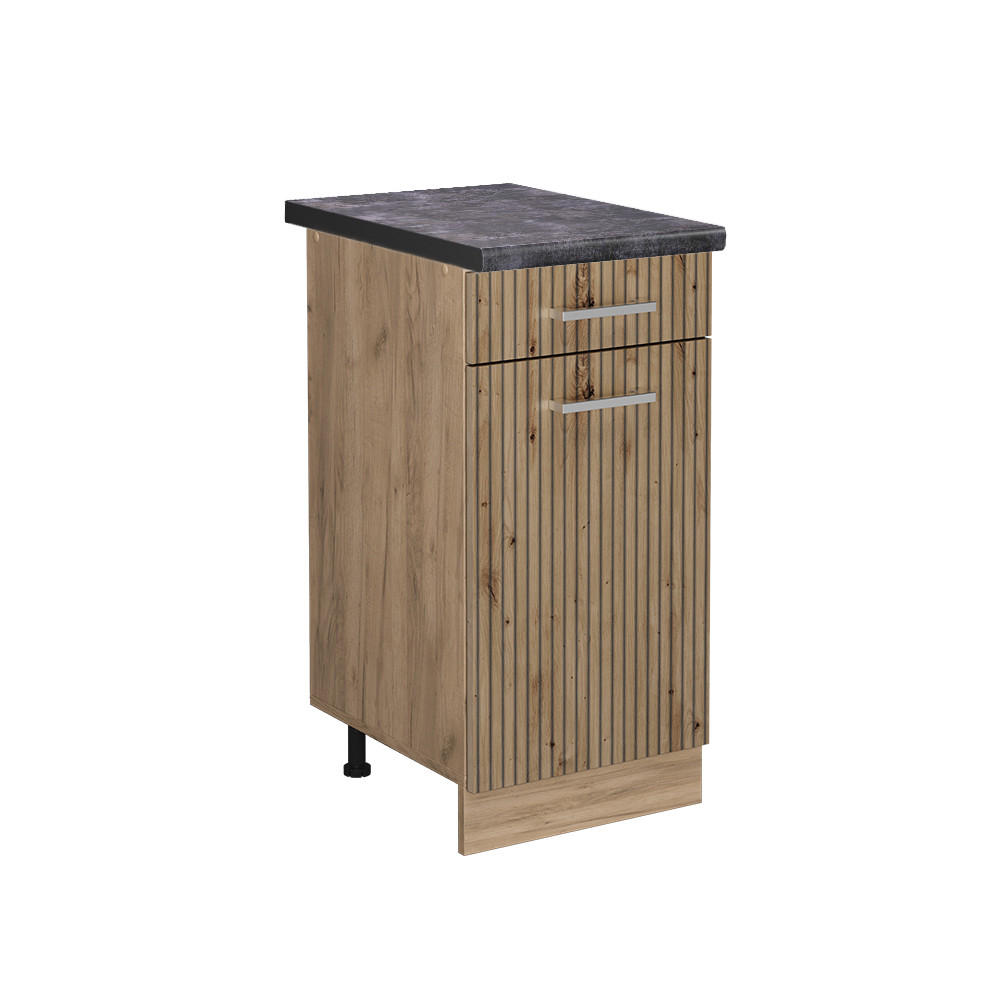 KÖKSUNDERSKÅP R-Line Hantverks ek 40 cm , AP Antracit Ek Artisan, Honungsek 81.6/40/60 cm