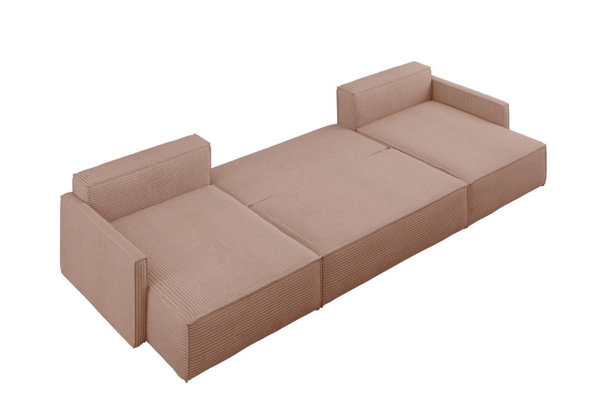 ECKSOFA Carlos Mit Schlaffunktion und Bettkasten Elegante Stoff Poso Rosa - Rosa, Holz/Textil (348/142cm) - Kaiser Möbel
