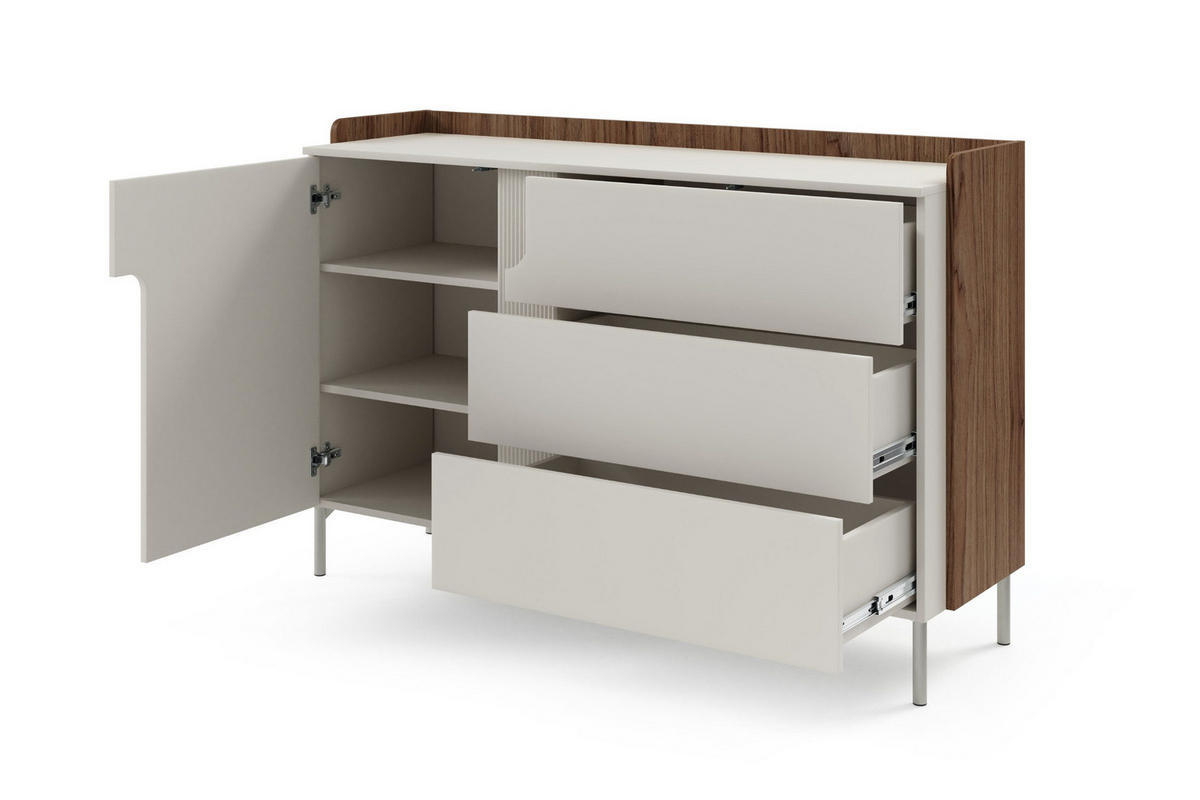 KOMMODE PAURO 07 143/95/42 cm in Walnuss Alba / Kaschmir - Kaschmir/Walnussfarben, Holzwerkstoff (143/95/42cm) - Deine Möbel 24