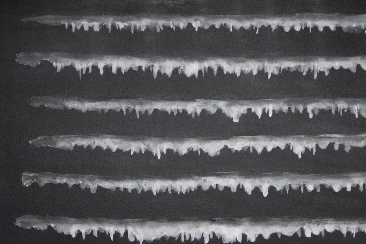 ACRYLBILD HANDGEMALT Schwarz 83/123 cm - Schwarz, Textil (82.5/122.5cm) - KUNSTLOFT