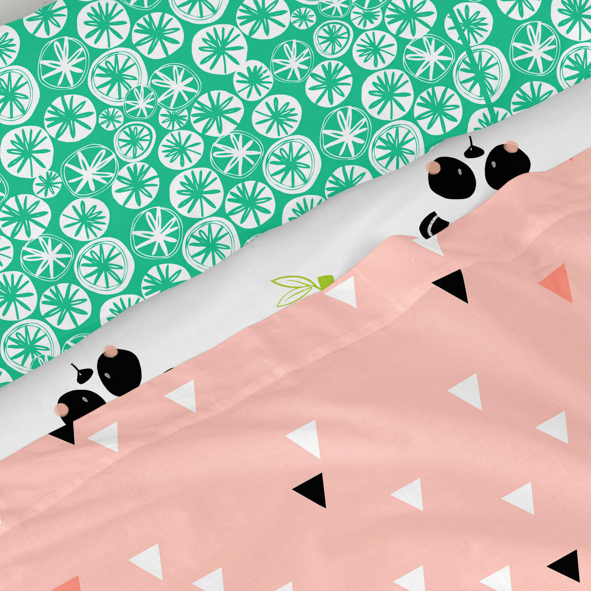 BETTWÄSCHE 2er-Set teiliges panda garden 180x270 cm rosa - Pink, Textil (180/270cm) - Happy Friday