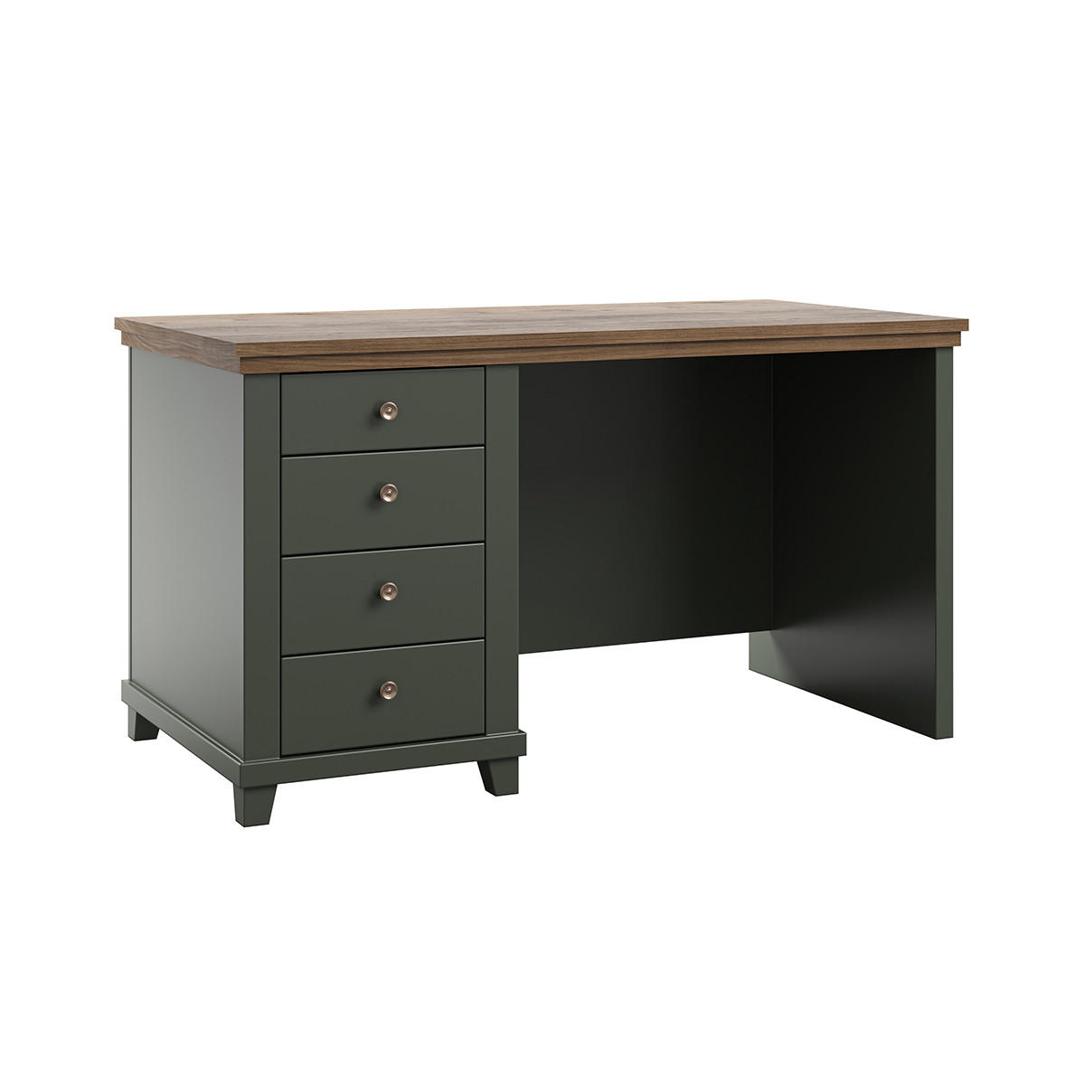 SCHREIBTISCH Martin Grün und Holz - Grün, Holzwerkstoff (70/140/77cm) - Petits-meubles