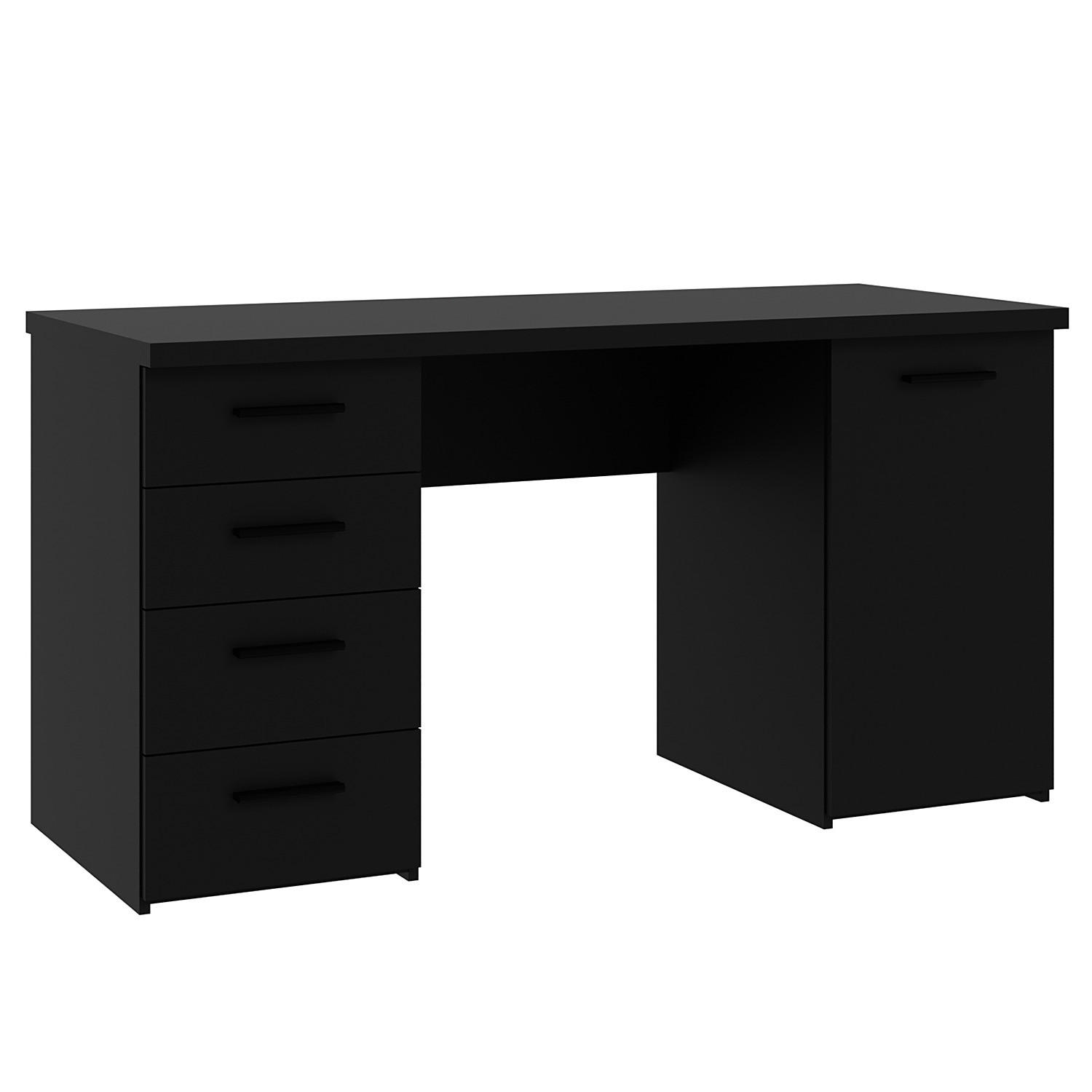 SCHREIBTISCH - Spanplatte - Silberfarben/Schwarz, Holzwerkstoff/Kunststoff (60/145/76cm) - home24