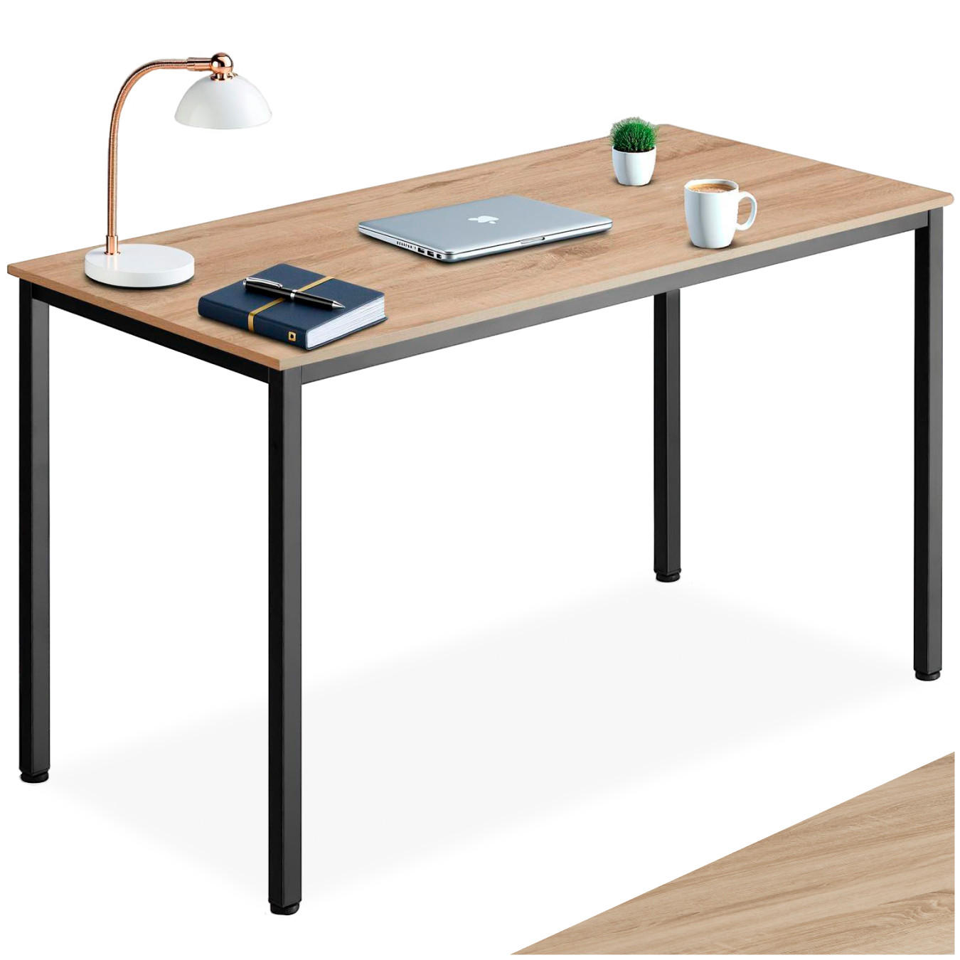 SCHREIBTISCH Vanport,120 x 60 x 75,5 cm,Industrial Holz hell, Eiche Sonoma - Naturfarben, Holzwerkstoff (120/60/75.5cm) - tectake
