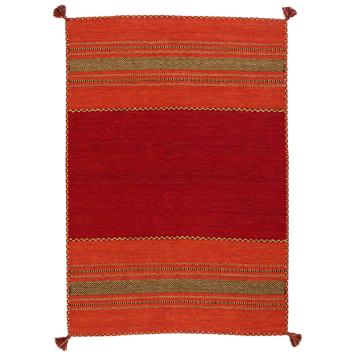 NATUR TEPPICH KELIM NAVARRO - Rot, Textil (170/240cm) - Pergamon