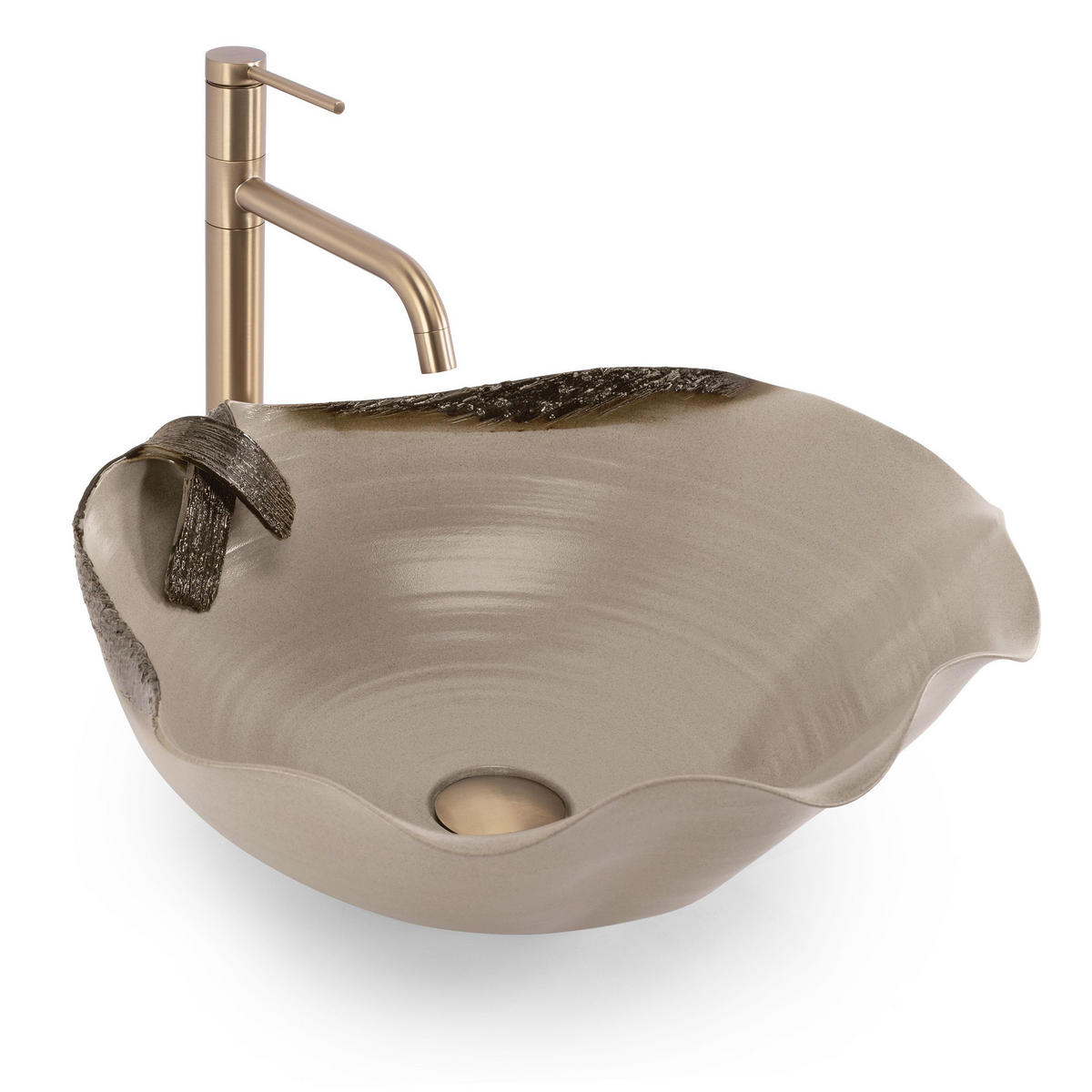 AUFSATZWASCHBECKEN Rea Hm-22 Handmade Art - Beige, Keramik (44/18/49cm) - REA