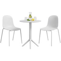 GARTENMÖBEL-SET Ella 2 Stühle 162x60x85cm Kunststoff Weiß Balkonset - Weiß, Kunststoff - DELUKE