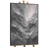 GEMÄLDE Erinnerung der Felsen Schattenfugenrahmen Schwarz 140x100 cm - Schwarz, Holz (140/100cm) - YS-art gallery