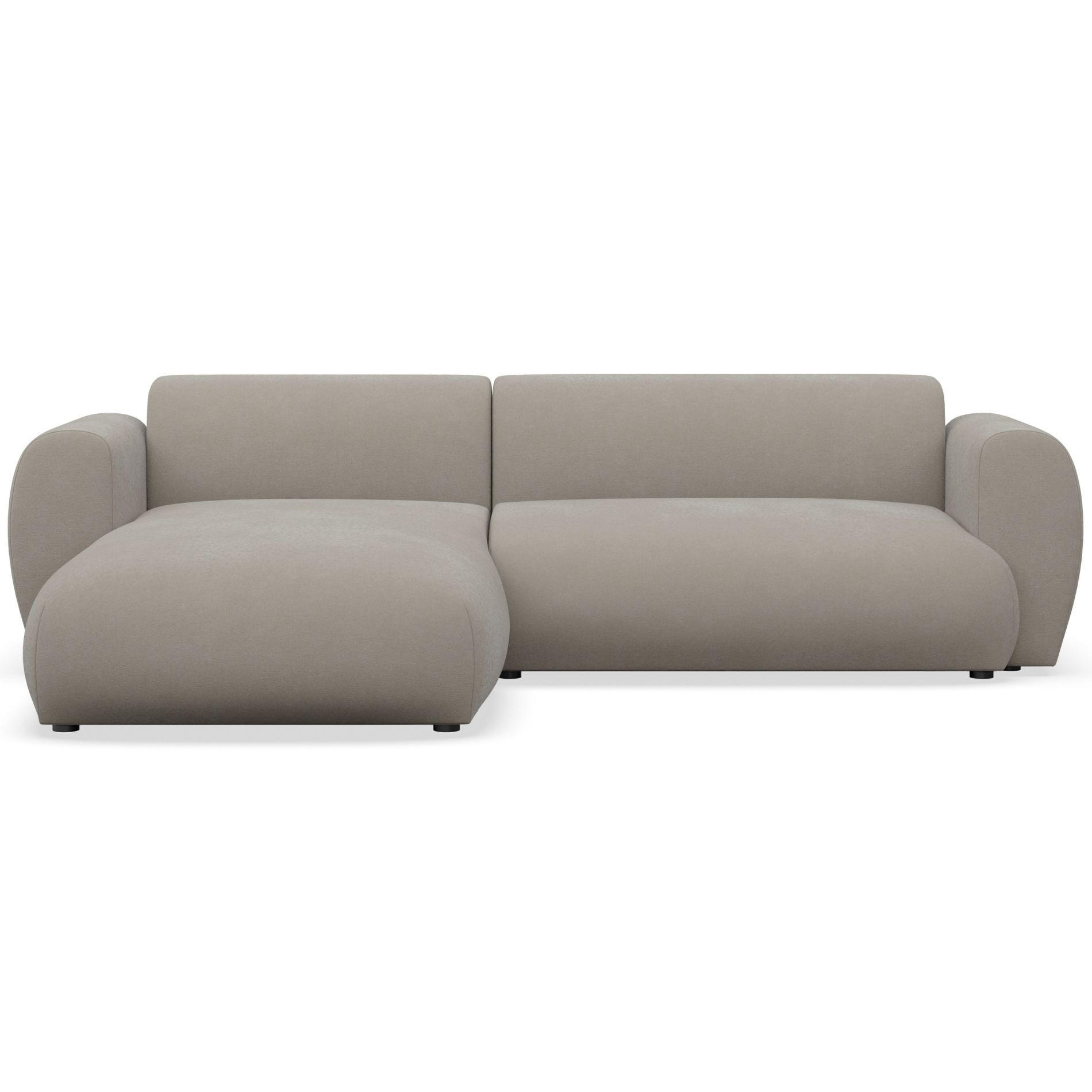 ECKSOFA Emia Greige links - Taupe/Schwarz, Kunststoff/Textil (262/156cm) - Selsey