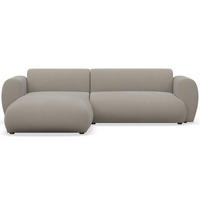 ECKSOFA Emia Greige links - Taupe/Schwarz, Kunststoff/Textil (262/156cm) - Selsey
