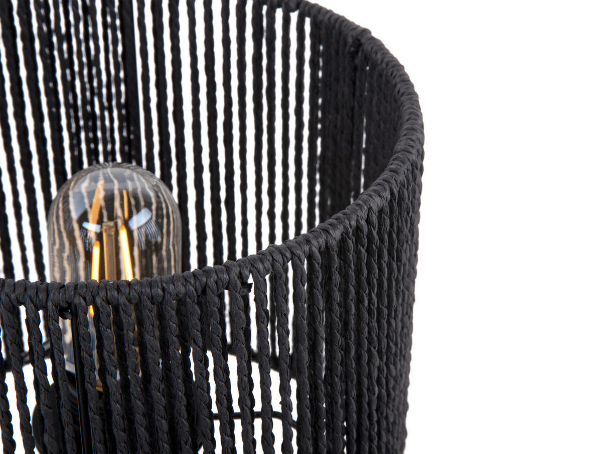 TISCHLAMPE Forma Pin 30/30/47 cm - Schwarz, Naturmaterialien (30/30/47cm) - Leitmotiv