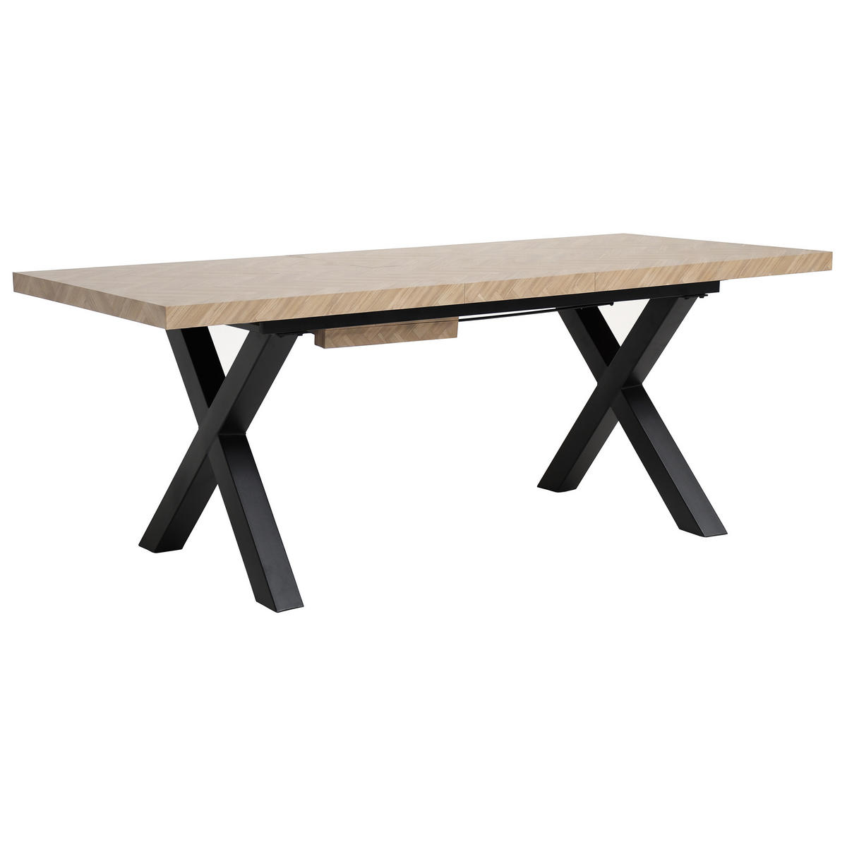 JÍDELNÍ STŮL Tavero, obdélníkový, rozkládací, 160–240 cm, dubová barva - černá/barva dubu, kov (90/160/77cm) - Beautysofa