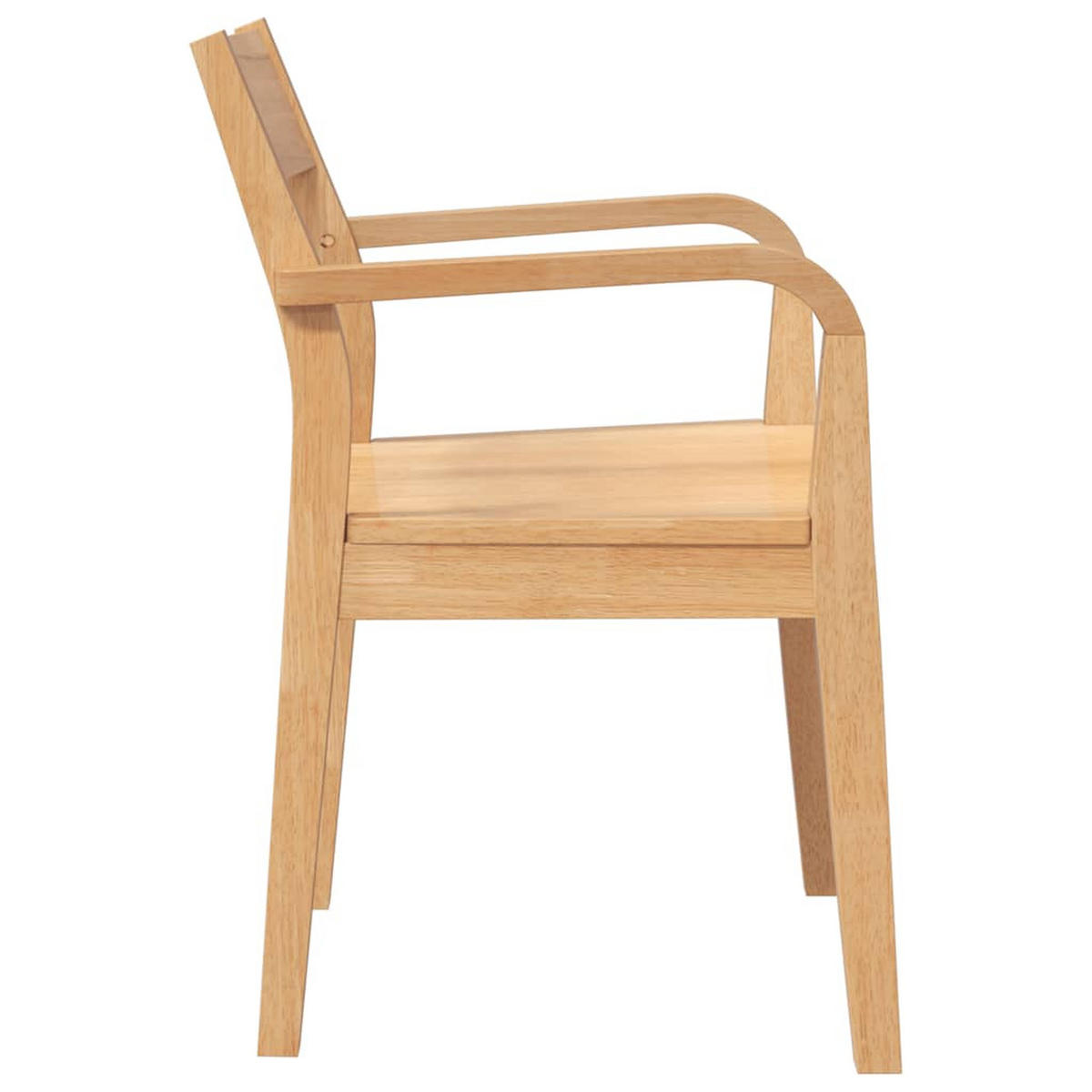 ESSZIMMERSTÜHLE 2Er Set Natur Massivholz Gummibaum - Braun, Holz (57/80.5/51cm) - vidaXL