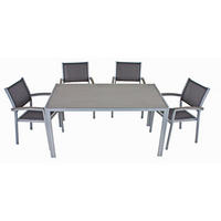 GARTEN-SITZGRUPPE Julia 5-teilig Gartenmöbel-Set - Grau, Kunststoff - DELUKE