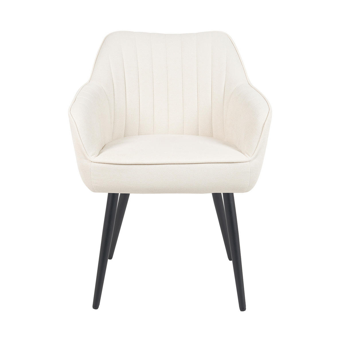 ESSZIMMERSTUHL Mika-Bela - Creme/Schwarz, Textil/Metall (60/82/61cm) - DUBI Möbel