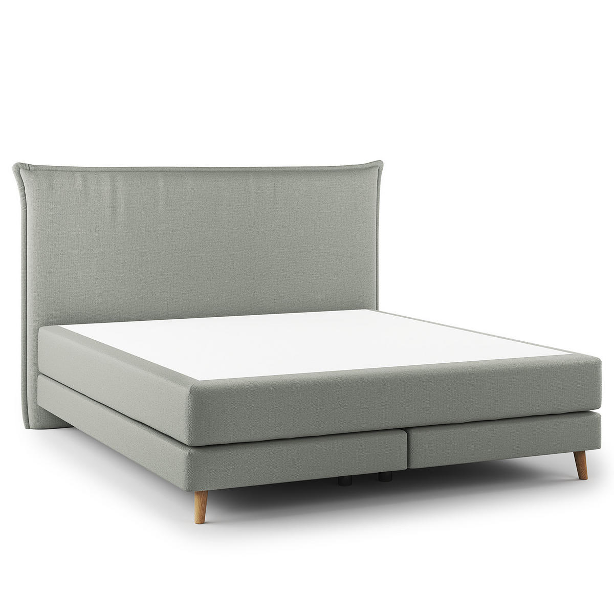 BOXSPRINGBETT - Klassisch - Grau, Holz (180/200cm) - home24
